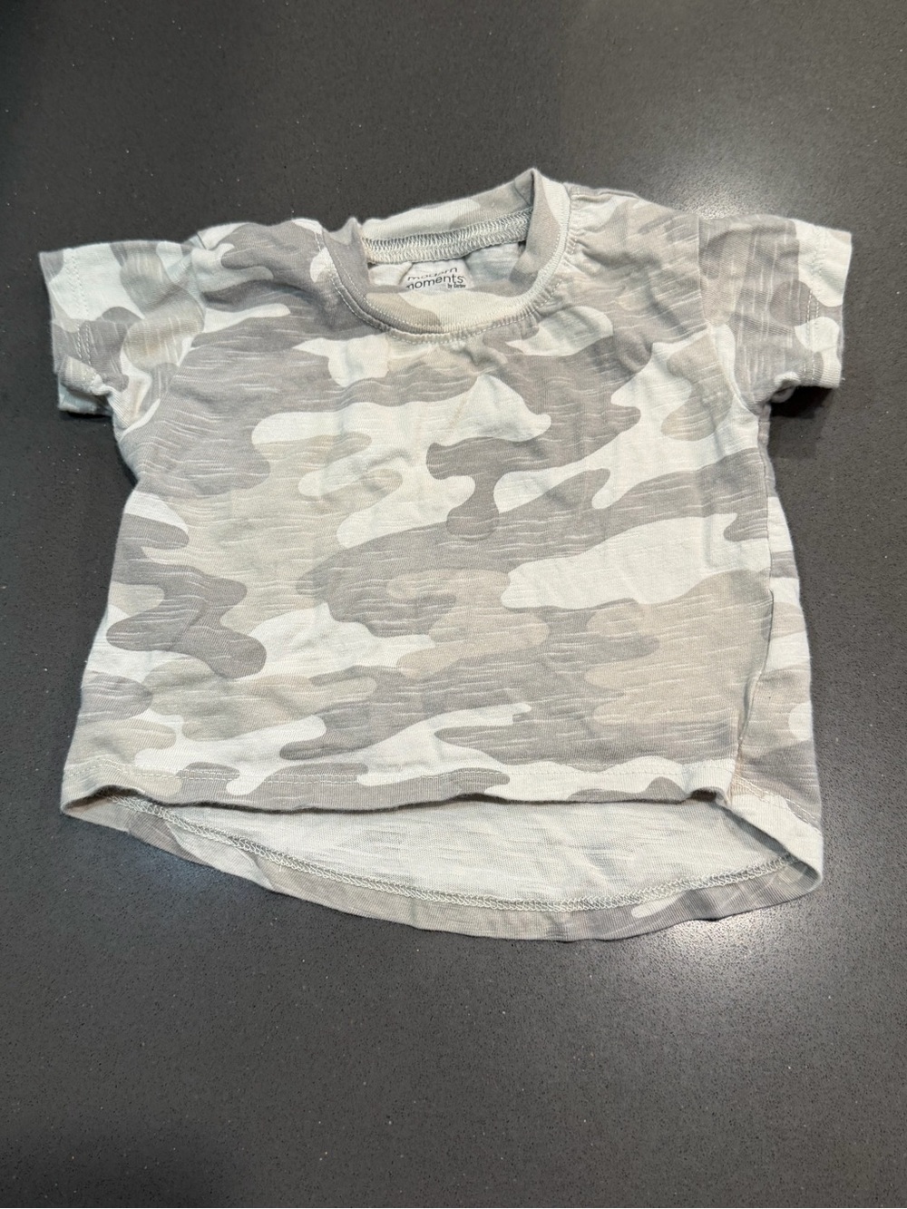 Neutral Camo Short Sleeve Tee for Kids - Gray/White